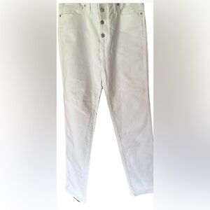 NWT Madewell White Stovepipe Jeans Sz 30T High Rise Stretch Slim Straight